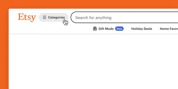 Etsy site navigation
